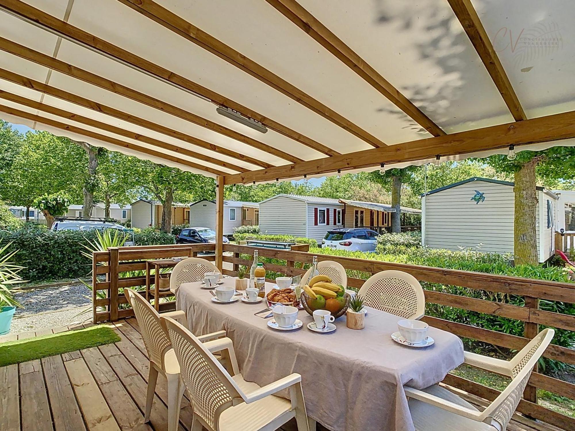 Grand Mobil Home 3Chbr 2Sdb Camping La Carabasse Vias Esterno foto