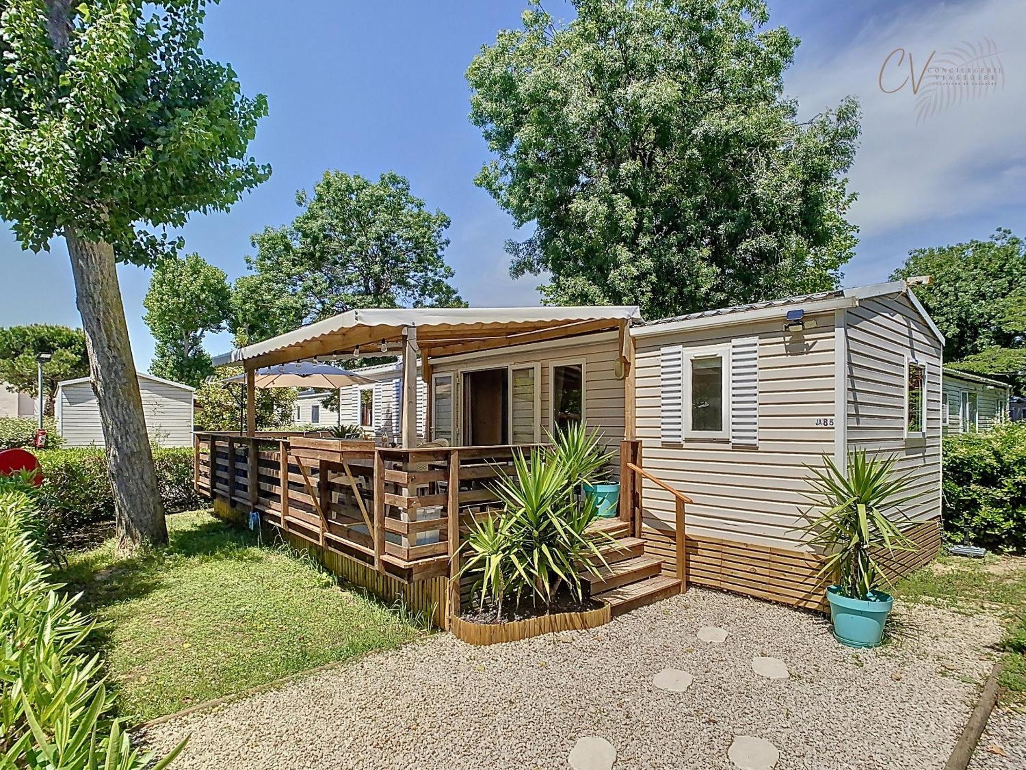 Grand Mobil Home 3Chbr 2Sdb Camping La Carabasse Vias Esterno foto