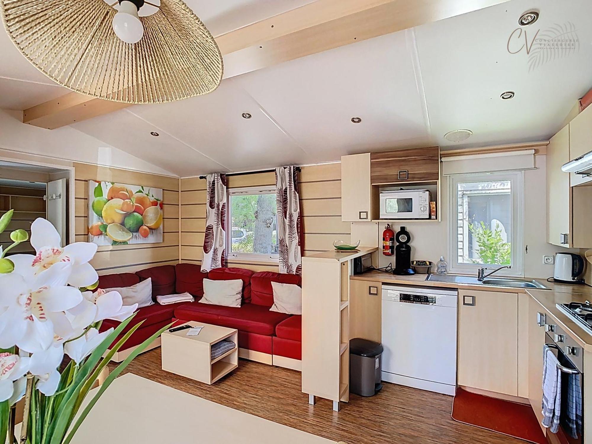 Grand Mobil Home 3Chbr 2Sdb Camping La Carabasse Vias Esterno foto